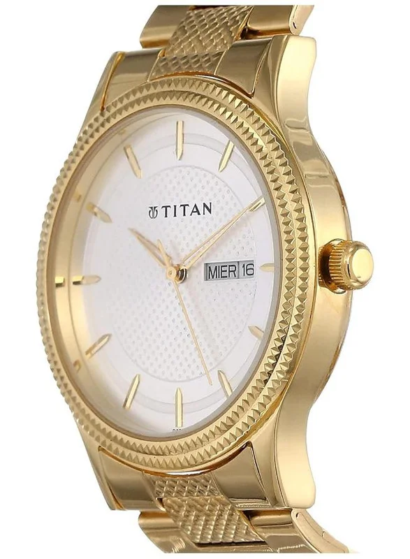 تيتان ساعة يد تناظرية من الفولاذ المقاوم للصدأ